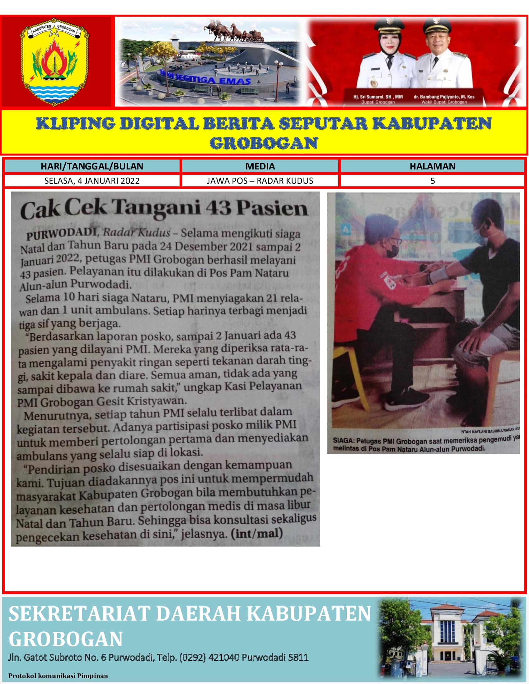 Cak Cek Tangani 43 Pasien Radar Kudus 4 Januari 2021