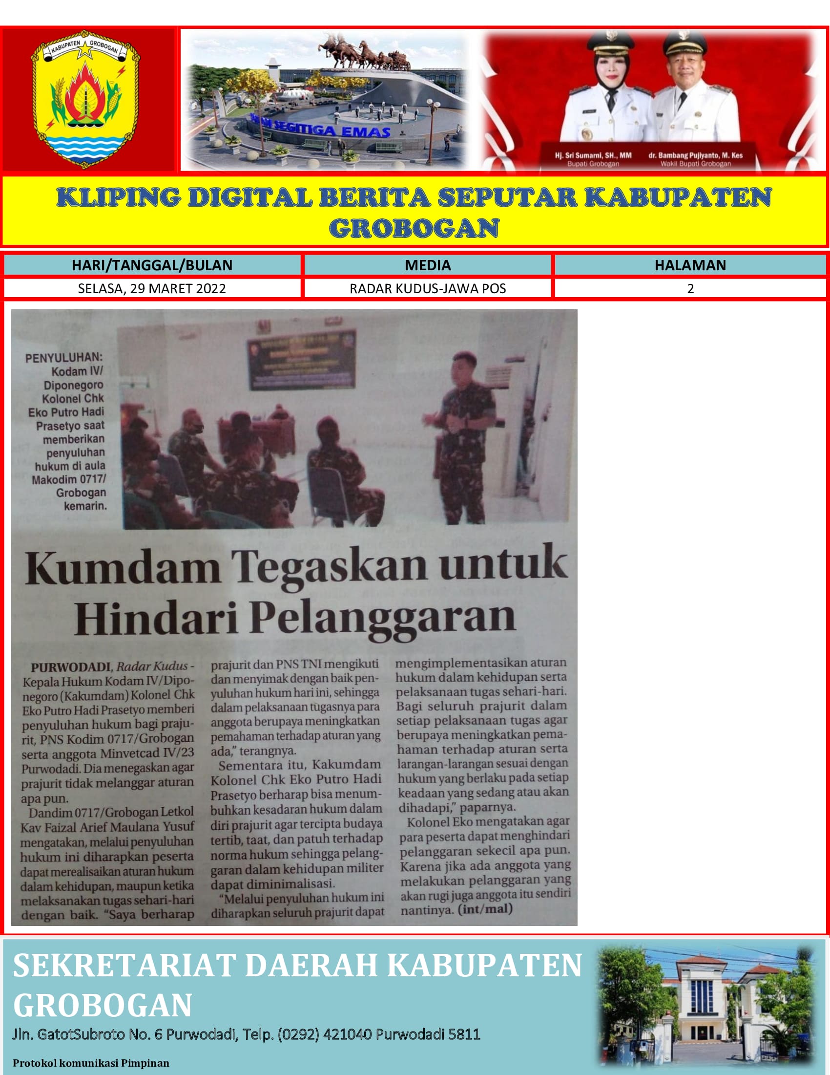 Kumdam Tegaskan Untuk Hindari Pelanggaran Radar Kudus 29032022