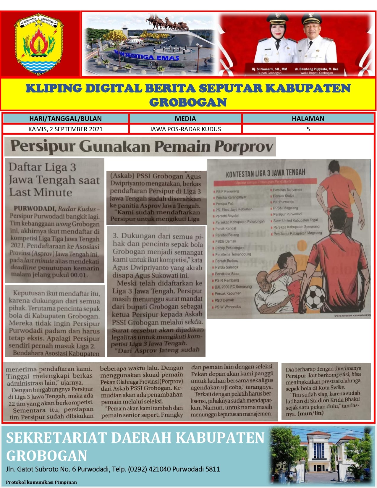 Persipur Gunakan Pemain Porprov Radar Kudus 2.09.2021
